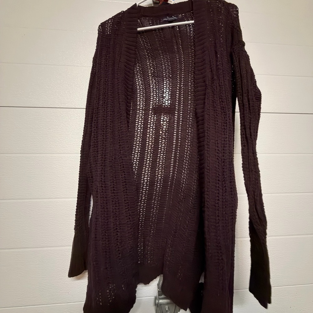 American Eagle Outfitters Women's Knit Cardigan - Deep Brown - Picture 1 of 4